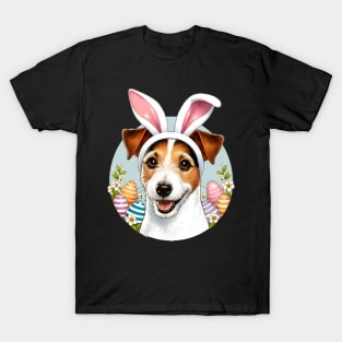 Russell Terrier with Bunny Ears Welcomes Easter Joy T-Shirt